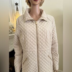 Guess Cream Quilted Puffer Jacket